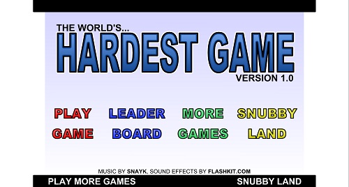worlds hardest game menu